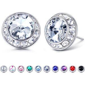 Rhinestone Dance Competition Earrings Hypoallergenic Sterling Silver Post Stud E